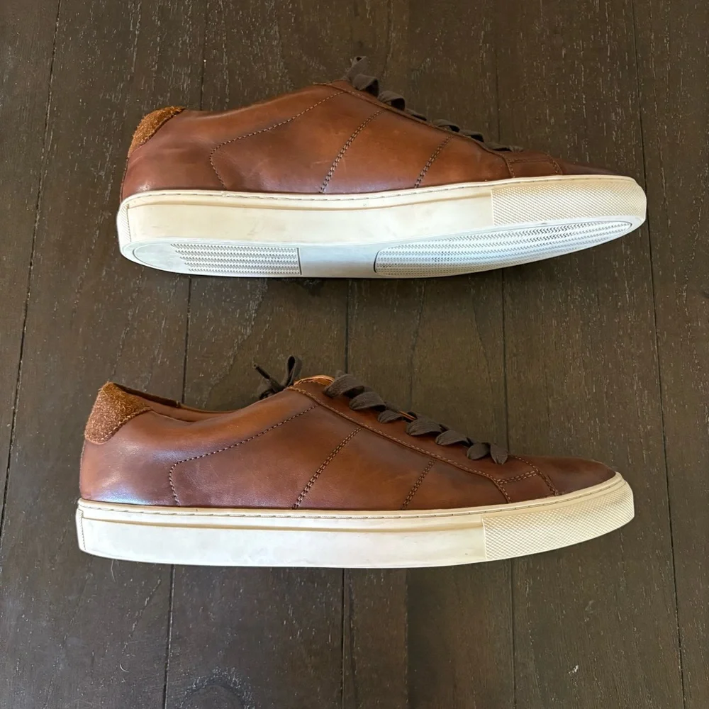 Nordstrom Brown Leather Casual Sneakers Shoes‎ Men’s Size 13 Neutral